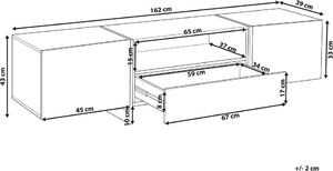 Beliani Szafka RTV LED efekt betonu z białym RUSSEL 9