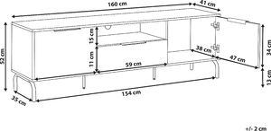 Beliani Szafka RTV czarna z jasnym drewnem ARKELY 8