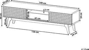Beliani Szafka RTV ciemne drewno DETROIT 7