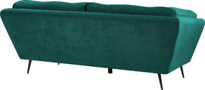 Beliani Sofa 3-osobowa welurowa zielona LENVIK 3