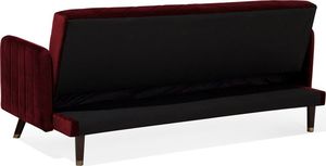Beliani Sofa rozkładana welurowa bordowa SENJA 5
