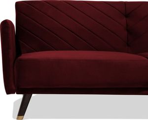 Beliani Sofa rozkładana welurowa bordowa SENJA 6