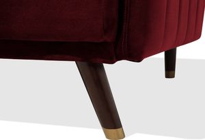 Beliani Sofa rozkładana welurowa bordowa SENJA 7