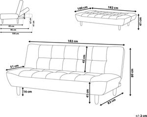 Beliani Sofa rozkładana ciemnoszara ALSTEN 6
