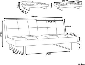 Beliani Sofa rozkładana niebieska DUBLIN 9