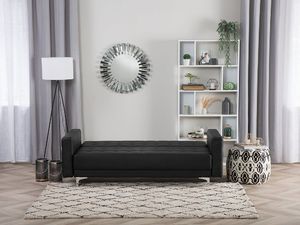 Beliani Sofa rozkładana ekoskóra czarna ABERDEEN 2