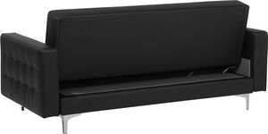Beliani Sofa rozkładana ekoskóra czarna ABERDEEN 5