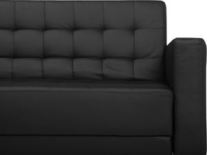 Beliani Sofa rozkładana ekoskóra czarna ABERDEEN 7