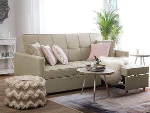 Beliani Sofa rozkładana beżowa GLOMMA 2