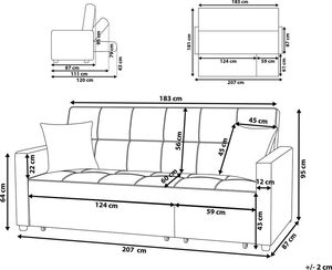 Beliani Sofa rozkładana ciemnoszara GLOMMA 9