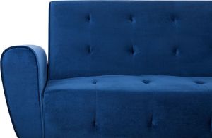 Beliani Sofa rozkładana welurowa ciemnoniebieska SELNES 4