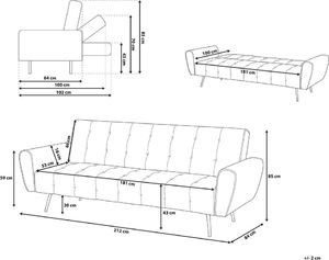 Beliani Sofa rozkładana welurowa ciemnoniebieska SELNES 7