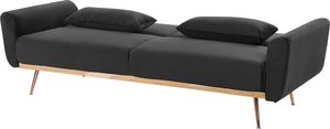 Beliani Sofa rozkładana welurowa czarna EINA 4