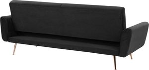 Beliani Sofa rozkładana welurowa czarna EINA 5