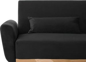 Beliani Sofa rozkładana welurowa czarna EINA 7