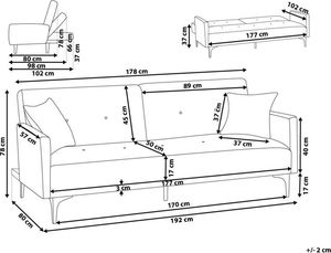 Beliani Sofa rozkładana morska LUCAN 8