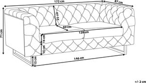 Beliani Sofa 2-osobowa biała VISSLAND 9