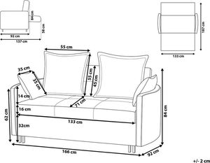 Beliani Sofa rozkładana szara HOVIN 9