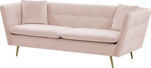 Beliani Sofa 3-osobowa welurowa różowa FREDERICA 2