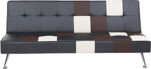 Beliani Sofa rozkładana ekoskóra wielokolorowa patchwork OLSKER 1