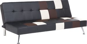 Beliani Sofa rozkładana ekoskóra wielokolorowa patchwork OLSKER 2