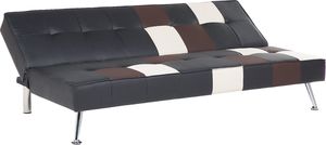 Beliani Sofa rozkładana ekoskóra wielokolorowa patchwork OLSKER 3