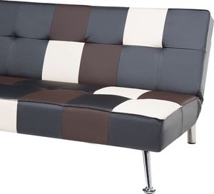 Beliani Sofa rozkładana ekoskóra wielokolorowa patchwork OLSKER 6