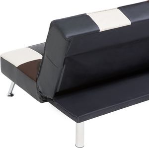 Beliani Sofa rozkładana ekoskóra wielokolorowa patchwork OLSKER 7