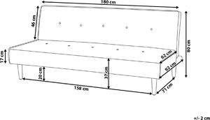 Beliani Sofa rozkładana ciemnoniebieska VISBY 5