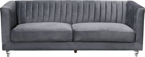 Beliani Sofa 3-osobowa welurowa ciemnoszara ARVIKA 1