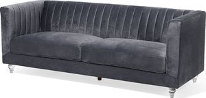Beliani Sofa 3-osobowa welurowa ciemnoszara ARVIKA 2