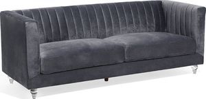 Beliani Sofa 3-osobowa welurowa ciemnoszara ARVIKA 5