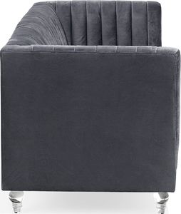 Beliani Sofa 3-osobowa welurowa ciemnoszara ARVIKA 6