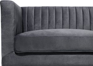 Beliani Sofa 3-osobowa welurowa ciemnoszara ARVIKA 7