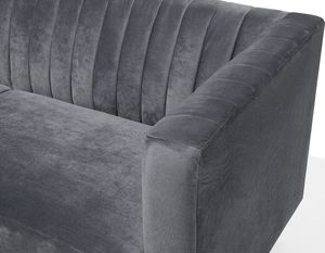 Beliani Sofa 3-osobowa welurowa ciemnoszara ARVIKA 8