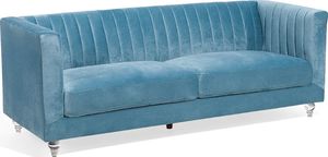 Beliani Sofa 3-osobowa welurowa jasnoniebieska ARVIKA 6