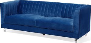 Beliani Sofa 3-osobowa welurowa niebieska ARVIKA 2
