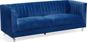 Beliani Sofa 3-osobowa welurowa niebieska ARVIKA 5