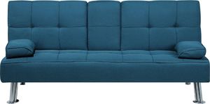 Beliani Sofa rozkładana niebieska ROXEN 1