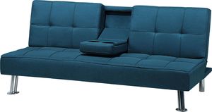 Beliani Sofa rozkładana niebieska ROXEN 4