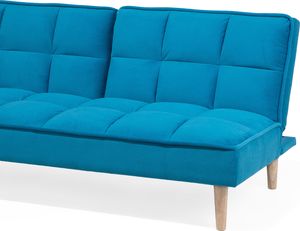 Beliani Sofa rozkładana niebieska SILJAN 7