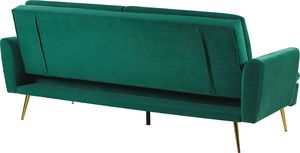 Beliani Sofa rozkładana welurowa zielona VETTRE 5