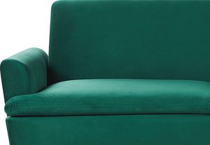 Beliani Sofa rozkładana welurowa zielona VETTRE 6