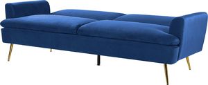Beliani Sofa rozkładana welurowa niebieska VETTRE 4
