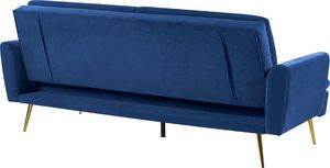 Beliani Sofa rozkładana welurowa niebieska VETTRE 5