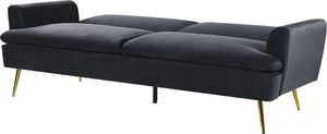 Beliani Sofa rozkładana welurowa czarna VETTRE 4