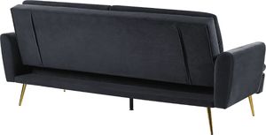 Beliani Sofa rozkładana welurowa czarna VETTRE 5