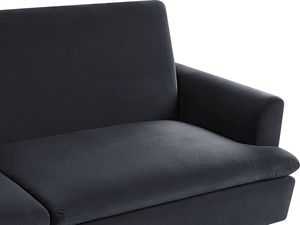 Beliani Sofa rozkładana welurowa czarna VETTRE 7