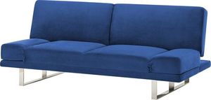 Beliani Sofa rozkładana welurowa granatowa YORK 4