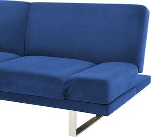 Beliani Sofa rozkładana welurowa granatowa YORK 6